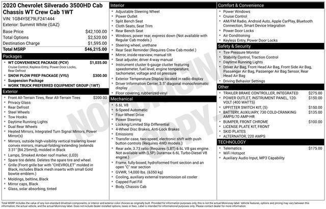 2020 Chevrolet Silverado 3500 HD Chassis Cab Work Truck