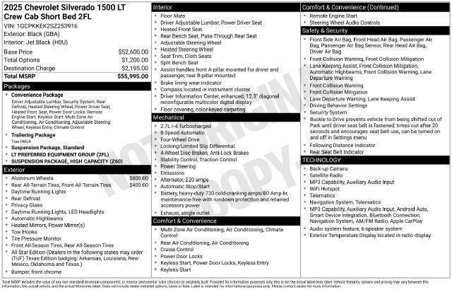 2025 Chevrolet Silverado 1500 LT (2FL)