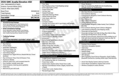 2026 GMC Acadia Elevation