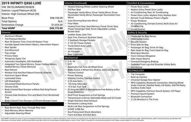 2019 INFINITI QX60 LUXE