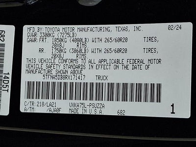 2024 Toyota Tundra 4WD Platinum