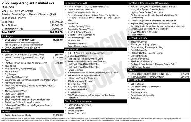 2022 Jeep Wrangler 4xe Unlimited Rubicon 4x4