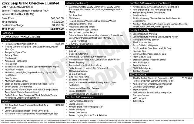 2022 Jeep Grand Cherokee L Limited 4x4