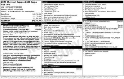 2024 Chevrolet Express Cargo 2500 Base