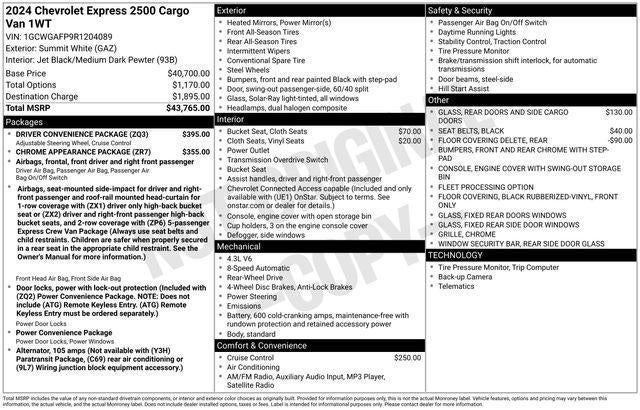 2024 Chevrolet Express Cargo 2500 Base