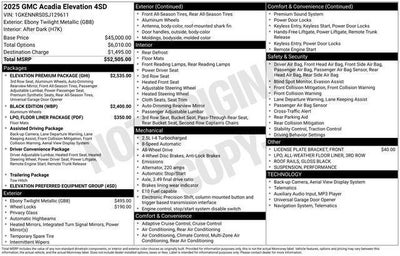 2025 GMC Acadia Elevation