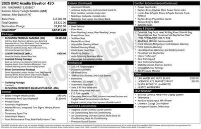 2025 GMC Acadia Elevation