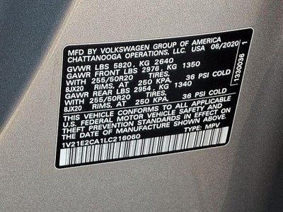 2020 Volkswagen Atlas Cross Sport 3.6L V6 SE w/Technology