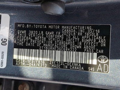 2016 Toyota Corolla LE