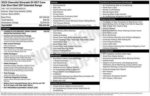 2025 Chevrolet Silverado EV RST - Extended Range
