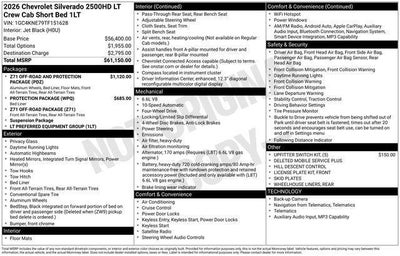 2026 Chevrolet Silverado 2500 HD LT