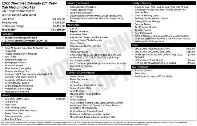 2022 Chevrolet Colorado Z71