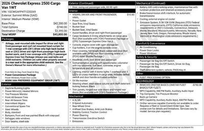 2026 Chevrolet Express Cargo Base
