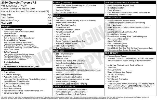 2026 Chevrolet Traverse RS
