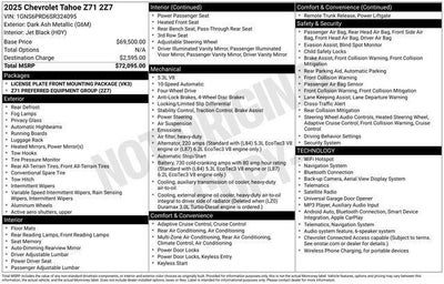 2025 Chevrolet Tahoe Z71