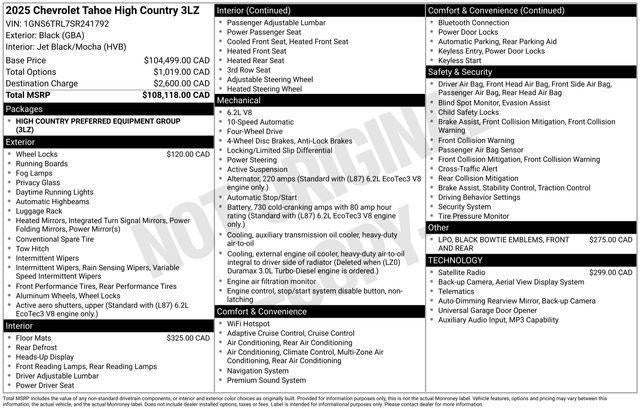 2025 Chevrolet Tahoe High Country