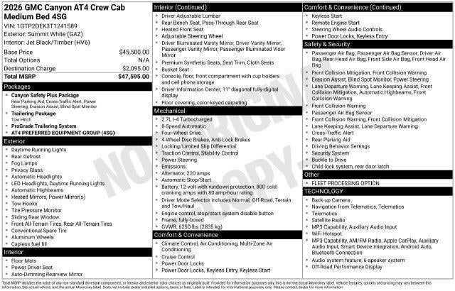 2026 GMC Canyon AT4