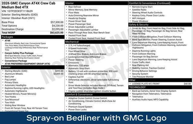 2026 GMC Canyon AT4X