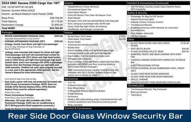 2024 GMC Savana Cargo 2500 Base