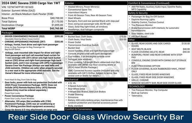 2024 GMC Savana Cargo 2500 Base