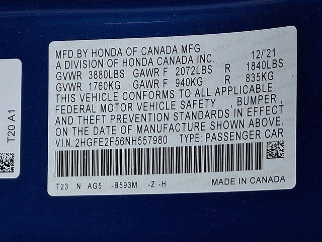 2022 Honda Civic Sedan Sport