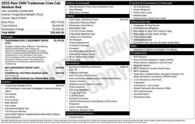 2025 RAM 2500 Tradesman