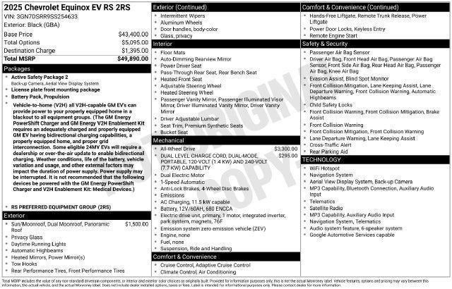 2025 Chevrolet Equinox EV RS