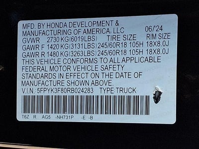 2024 Honda Ridgeline Black Edition