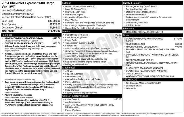 2024 Chevrolet Express Cargo 2500 Base