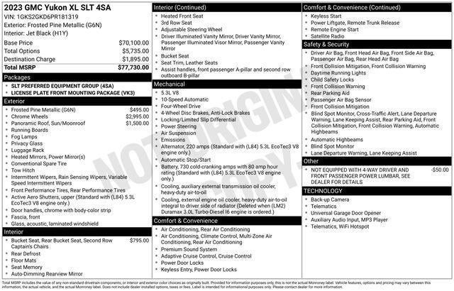 2023 GMC Yukon XL SLT