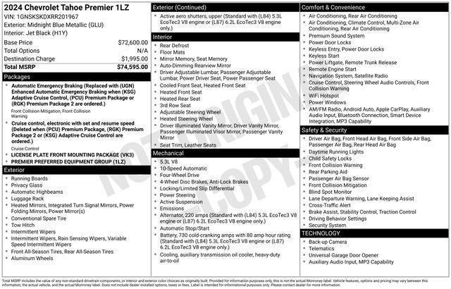 2024 Chevrolet Tahoe Premier