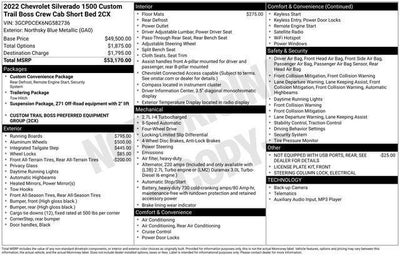 2022 Chevrolet Silverado 1500 Custom Trail Boss