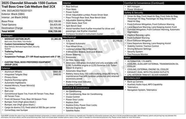2025 Chevrolet Silverado 1500 Custom Trail Boss