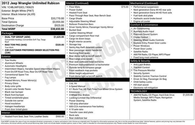 2012 Jeep Wrangler Unlimited Rubicon