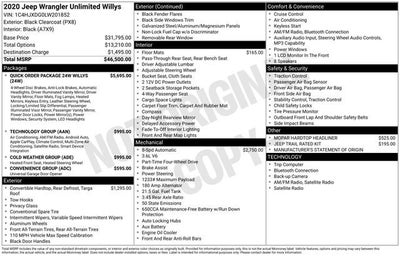 2020 Jeep Wrangler Unlimited Willys 4x4