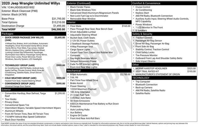 2020 Jeep Wrangler Unlimited Willys 4x4