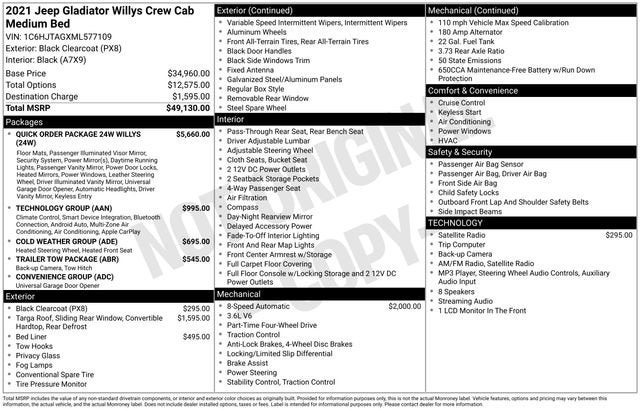 2021 Jeep Gladiator Willys 4x4