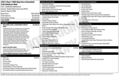 2021 RAM 1500 Big Horn Quad Cab 4x4 6'4" Box