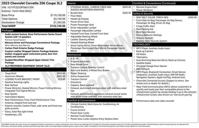 2023 Chevrolet Corvette Z06 3LZ