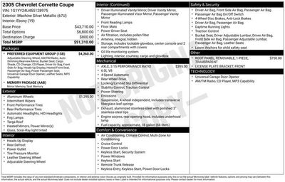 2005 Chevrolet Corvette 2dr Cpe