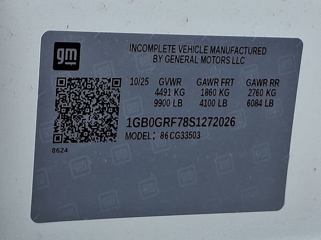 2025 Chevrolet Express Cutaway 3500 1WT