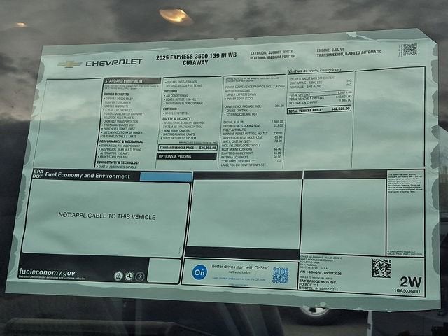 2025 Chevrolet Express Cutaway 3500 1WT