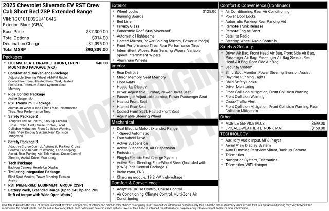 2025 Chevrolet Silverado EV RST - Extended Range