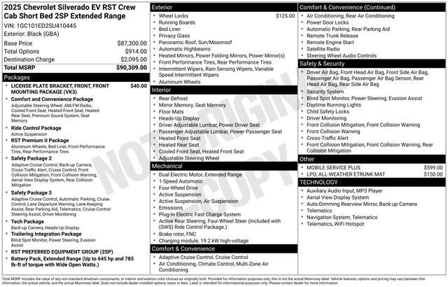 2025 Chevrolet Silverado EV RST - Extended Range