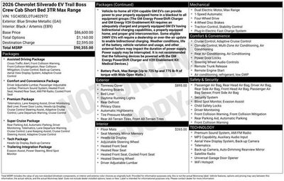 2026 Chevrolet Silverado EV Trail Boss - Max Range