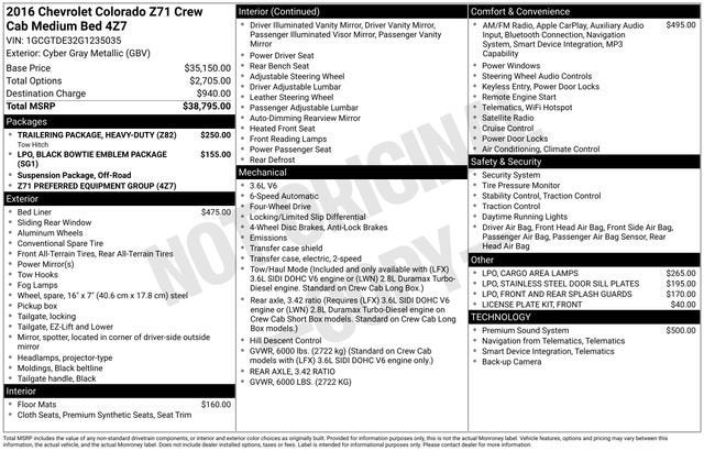2016 Chevrolet Colorado 4WD Z71