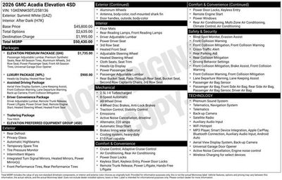 2026 GMC Acadia Elevation