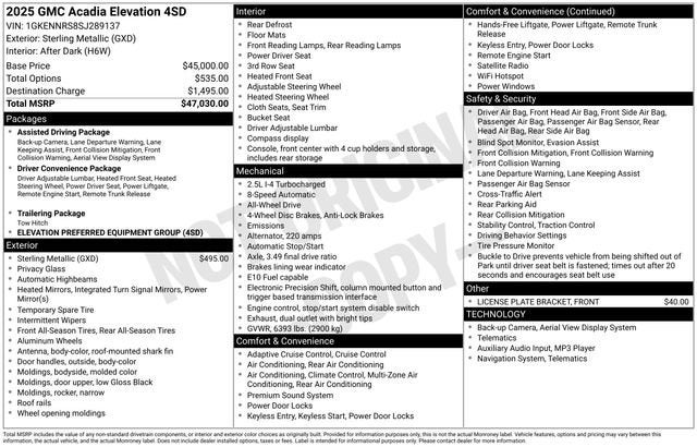 2025 GMC Acadia Elevation