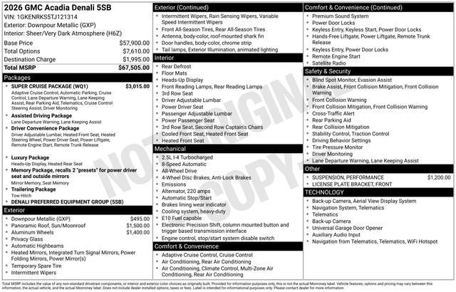 2026 GMC Acadia Denali