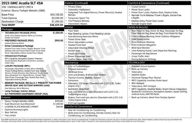 2023 GMC Acadia SLT